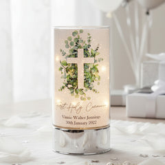 Personalised First Holy Communion Night Light Gift With Green Cross ukgiftstoreonline