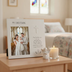 Christening Photo Frame Gift Metal Embossed Finish With Gift Box Photo Frame ukgiftstoreonline