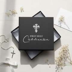 Holy Communion Gift Photo Album With Cross For 50 x 6 by 4 Photos In Green Pink or Black photo album ukgiftstoreonline Black
