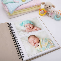 Personalised New Baby Engraved Wooden Photo Album Gift Wreath and Alphabet Design Baby Photo Album ukgiftstoreonline