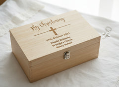 Personalised Large Wooden Christening Keepsake Memories Box Gift Keepsake Memory Box ukgiftstoreonline
