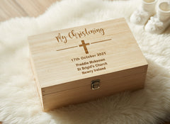 Personalised Large Wooden Christening Keepsake Memories Box Gift Keepsake Memory Box ukgiftstoreonline