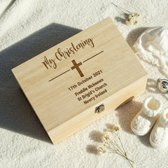 Personalised Large Wooden Christening Keepsake Memories Box Gift Keepsake Memory Box ukgiftstoreonline