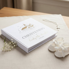 Large Book Bound Personalised Christening Photo Album With Church photo album ukgiftstoreonline