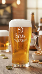 Engraved Personalised Birthday Pint Beer Glass Gift with Emblem personalised beer glasses ukgiftstoreonline