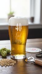 Engraved Personalised 40th Birthday Signature Pint Beer Glass Gift Boxed personalised beer glasses ukgiftstoreonline
