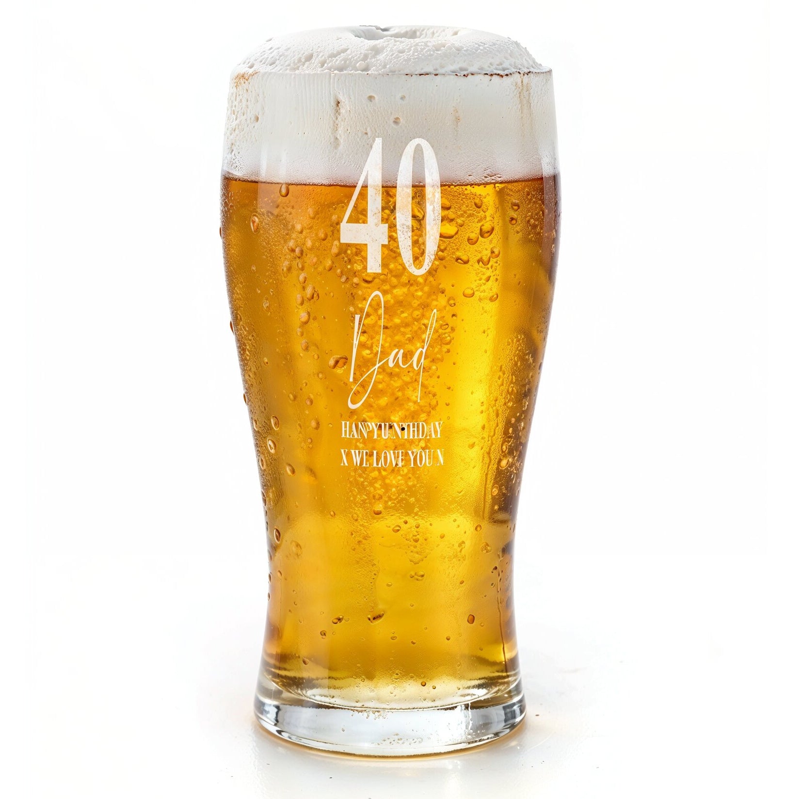 Engraved Personalised 40th Birthday Signature Pint Beer Glass Gift Boxed personalised beer glasses ukgiftstoreonline