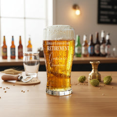 Engraved Personalised Retirement Pint Beer Glass Gift Boxed personalised beer glasses ukgiftstoreonline
