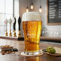 21st Birthday Personalised Beer Glasses Gift for Him personalised beer glasses ukgiftstoreonline