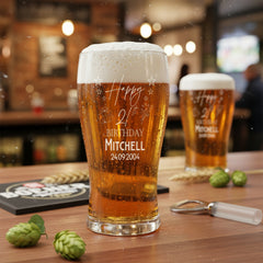 21st Birthday Personalised Beer Glasses Gift for Him personalised beer glasses ukgiftstoreonline