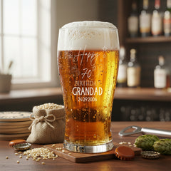 70th Birthday Personalised Beer Glasses Gift for Him with Star Design personalised beer glasses ukgiftstoreonline