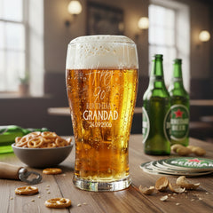 90th Birthday Personalised Beer Glasses Gift for Him with Star Design personalised beer glasses ukgiftstoreonline