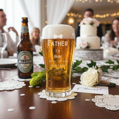 Personalised Father of The Bride 1 Pint Tulip Beer Glass Gift personalised beer glasses ukgiftstoreonline