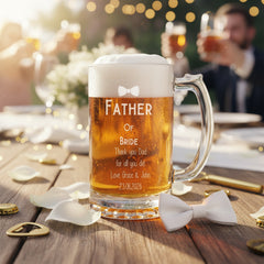 Personalised Engraved Father of The Bride Beer Glass With Gift Box personalised beer glasses ukgiftstoreonline