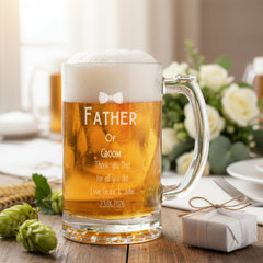 Personalised Engraved Father of The Groom Beer Glass With Gift Box personalised beer glasses ukgiftstoreonline