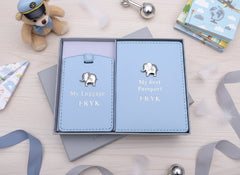 Personalised Debossed Baby Boy Passport Cover and Luggage Tag Holder Gift Baby Product ukgiftstoreonline