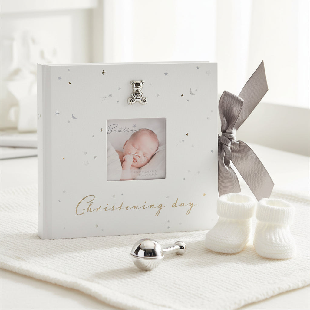 Christening Day Photo Album Gift With Raised Icons Boxed 50 x 6"x4" Photos Christening Photo Album ukgiftstoreonline