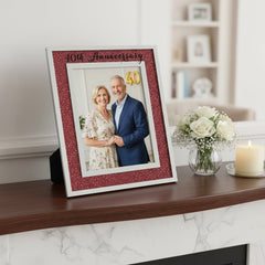40th Ruby Wedding Anniversary Crystal Border 5 x 7 Photo Frame Gift Anniversary Photo Frame ukgiftstoreonline