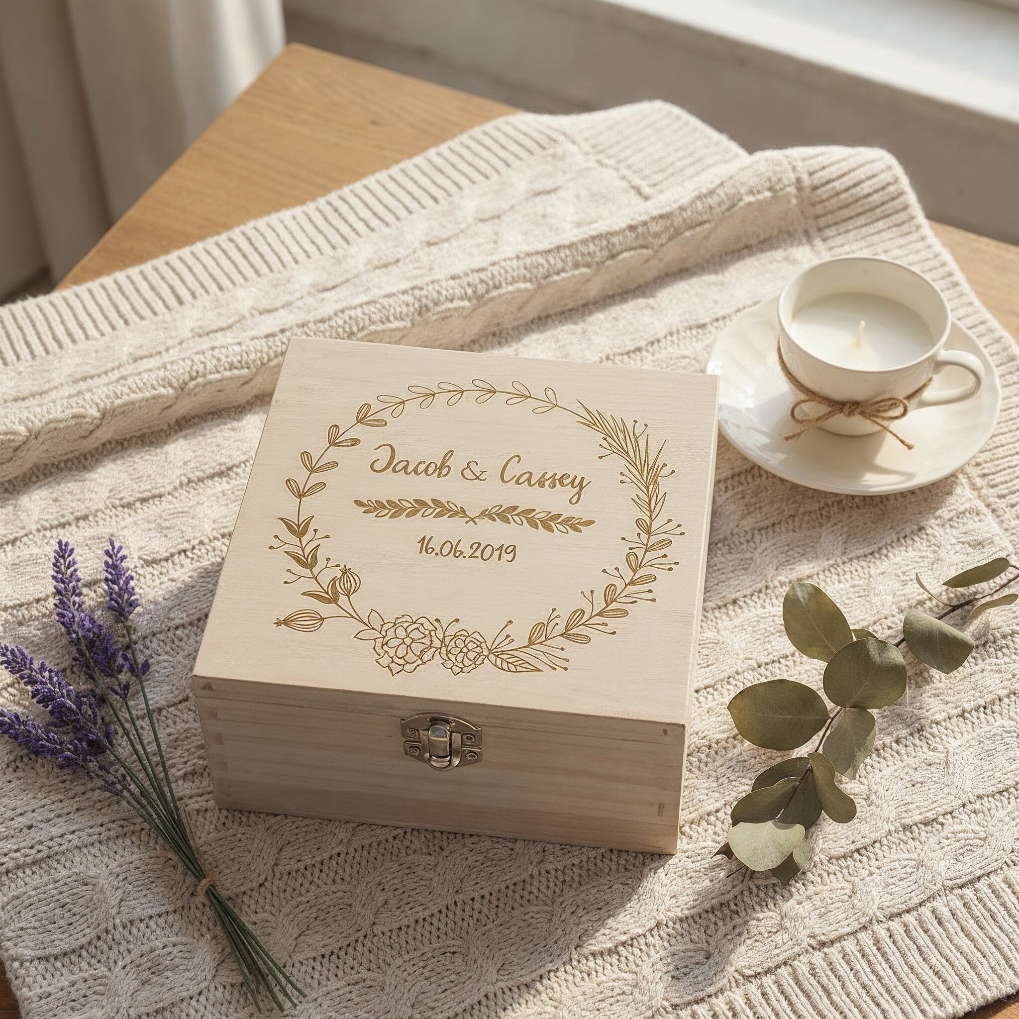 ukgiftstoreonline Personalised Wooden Keepsake Box Wedding Memory Engraved Gifts Any Name Keepsake Memory Box ukgiftstoreonline