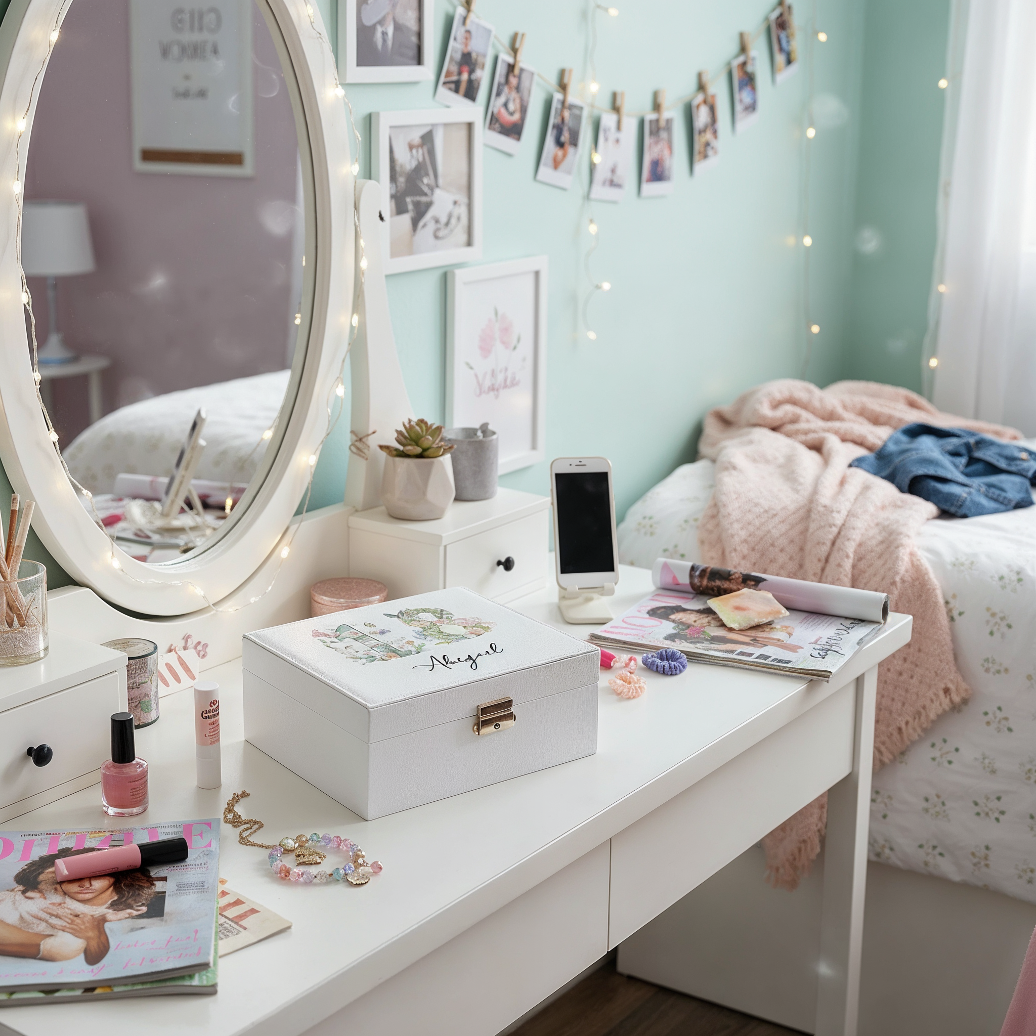 Personalised 18th Birthday Jewellery Box Gift For Her With Butterflies and Flowers