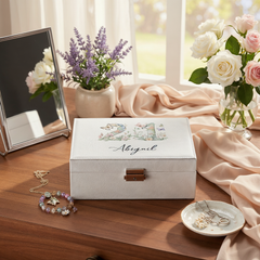 Personalised 21st Birthday Jewellery Box Gift For Her With Butterflies and Flowers
