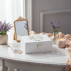 Personalised 21st Birthday Jewellery Box Gift For Her With Butterflies and Flowers