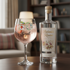 Personalised 50th Birthday Cocktail Gin Glass Gift For Her With Flowers and Butterflies