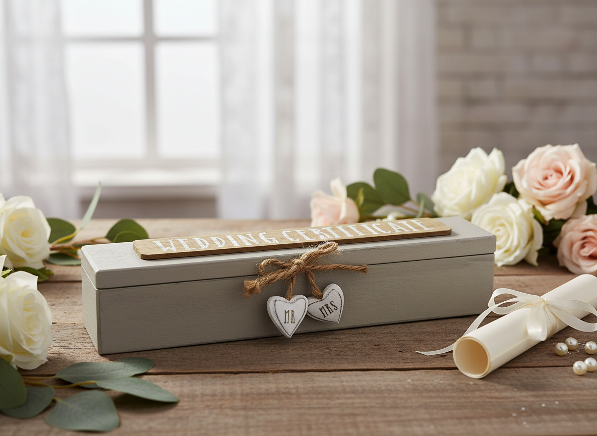 Vintage Style Wooden Wedding Certificate Holder Wedding Certificate Holder ukgiftstoreonline