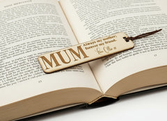 Personalised Mum Gift Engraved Wooden Bookmark with Sentiment Personalised Bookmark ukgiftstoreonline