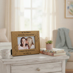 Personalised Mother & Daughter Knows No Distance Engraved Wooden Photo Frame Gift Daughter Photo Frame ukgiftstoreonline