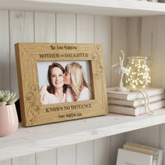 Personalised Mother & Daughter Knows No Distance Engraved Wooden Photo Frame Gift Daughter Photo Frame ukgiftstoreonline