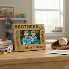 Brothers Sentiment Personalised Wooden Engraved Photo Frame Gift Brother Photo Frame ukgiftstoreonline