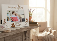 Me and My Nana Love You To The Moon White Engraved Wooden Photo Frame Gift Gran Photo Frame ukgiftstoreonline