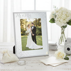 Sparkle and Glass Mr & Mrs Wedding Photo Frame Gift 7"x5" ukgiftstoreonline