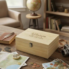 Wooden Personalised Adventure Memory Keepsake Box Gift Keepsake Memory Box ukgiftstoreonline