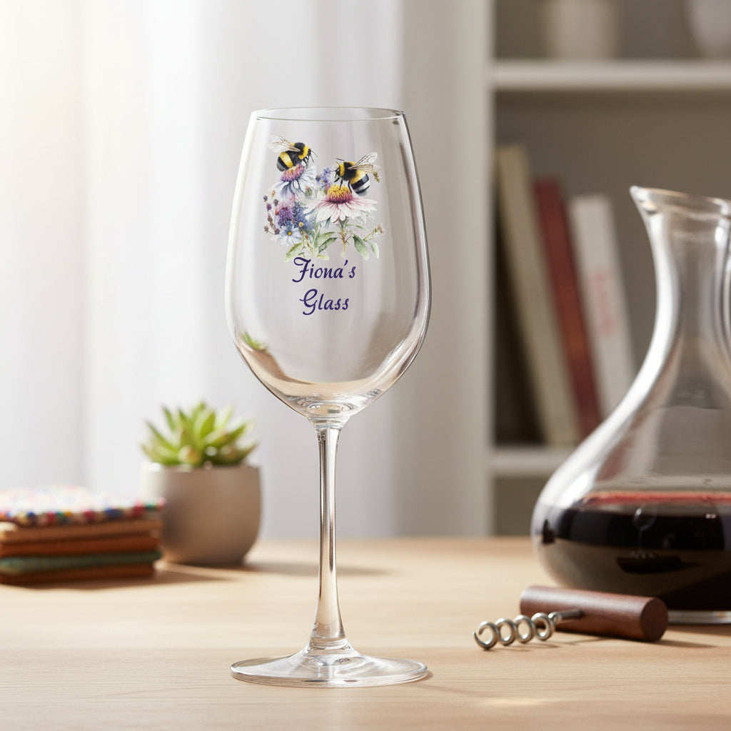 Personalised Bumble Bee Wine Glass Gift For Her Personalised Wine Glasses ukgiftstoreonline