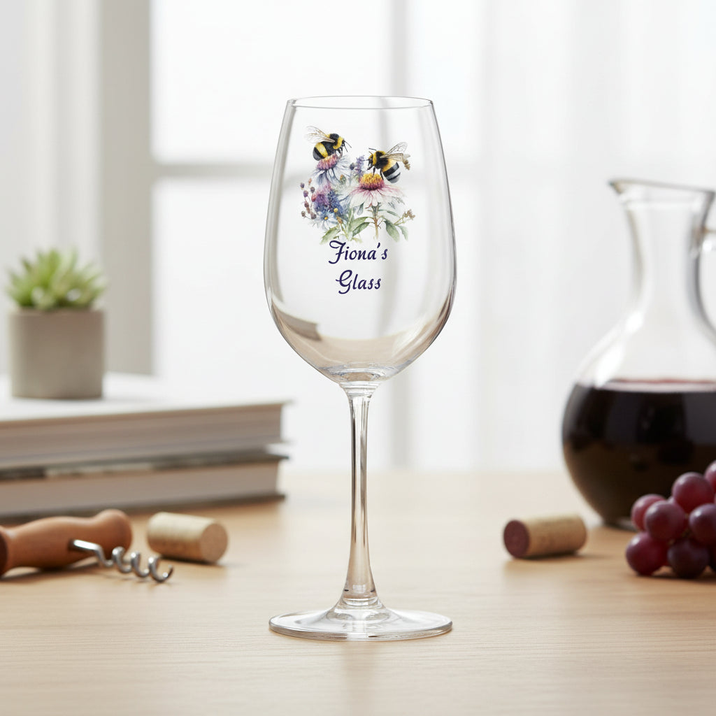 Personalised Bumble Bee Wine Glass Gift For Her Personalised Wine Glasses ukgiftstoreonline