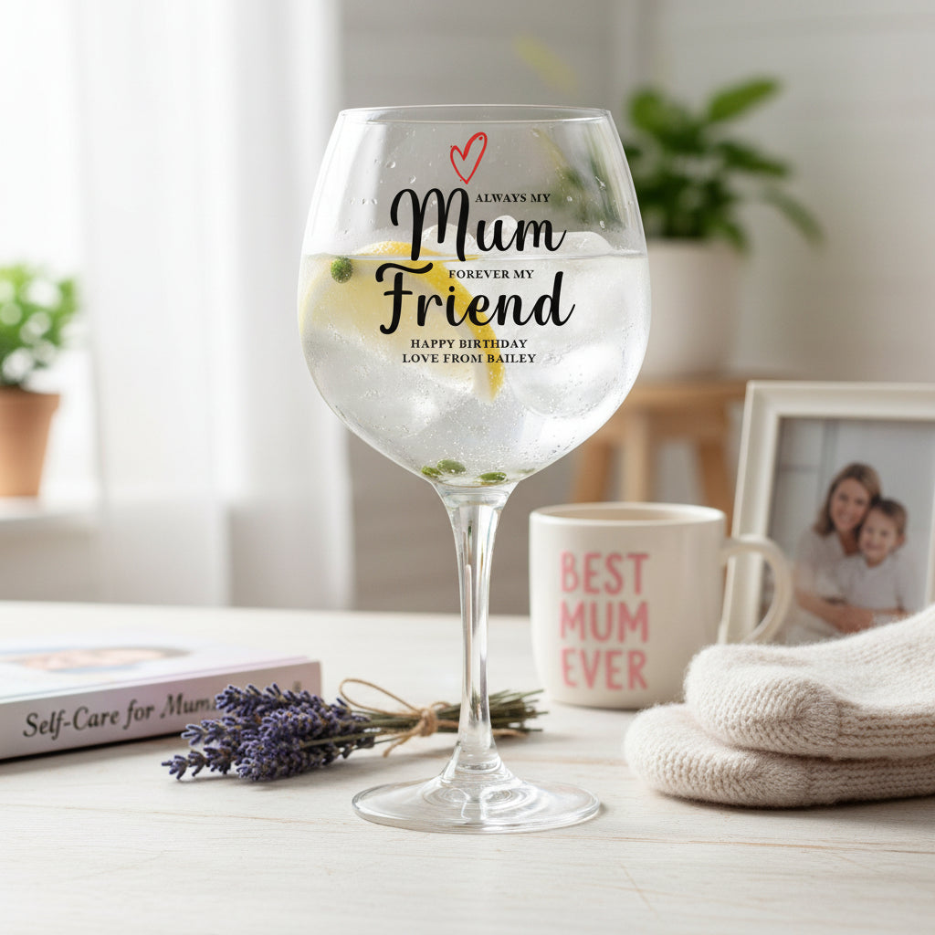 Personalised Mum Birthday Gin Cocktail Drink Glass Any Occasion Personalised Gin Glass ukgiftstoreonline