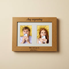 Personalised Wooden Double Photo Frame Engraved Any Message Photo Frame ukgiftstoreonline