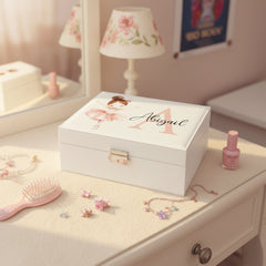 Personalised Girls Ballerina Large Jewellery Box Gift Customised Personalised Jewellery Box ukgiftstoreonline