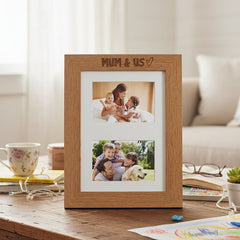 Mum and Us Photo Engraved Wooden Double Picture Frame 6x4 Inch Landscape Photo Frame ukgiftstoreonline