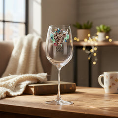 Personalised Highland Cow Butterfly Wine Glass Gift For Her Personalised Gin Glasses ukgiftstoreonline