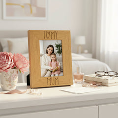 I heart my Mum Engraved photo frame Gift For Mothers Day Birthdays or Christmas Mum Photo Frame ukgiftstoreonline