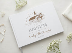 Personalised Baptism Guest Book With Lined Pages and Church Print Guest Book ukgiftstoreonline