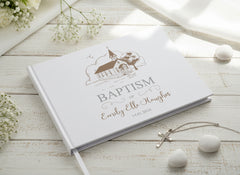Personalised Baptism Guest Book With Lined Pages and Church Print Guest Book ukgiftstoreonline