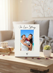 White 6x4 Portrait Picture Photo Frame Love Story For Weddings Anniversaries or Valentines Photo Frame ukgiftstoreonline