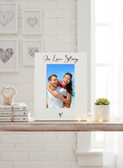 White 6x4 Portrait Picture Photo Frame Love Story For Weddings Anniversaries or Valentines Photo Frame ukgiftstoreonline