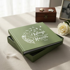 Your Wings Were Ready Memorial Remembrance Olive Green Photo Album For 50 x 6 by 4 Capacity Loving Memory Remembrance ukgiftstoreonline