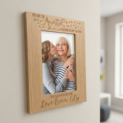 ukgiftstoreonline You are the Auntie Photo Frame Gift Portrait Oak Wood Finish Auntie Photo Frame ukgiftstoreonline