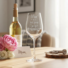 Personalised Mum Is A Friend Engraved Wine Glass Gift for Mothers Day Birthday or Christmas Personalised Wine Glasses ukgiftstoreonline